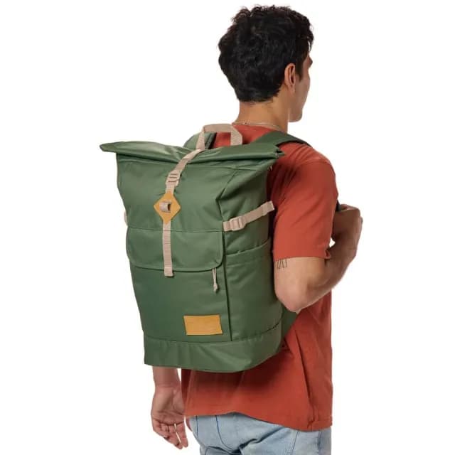 【JANSPORT】情人節禮物 HATCHET ROLLTOP 捲蓋式後背包 軍綠色(JS0A86DKKM1)