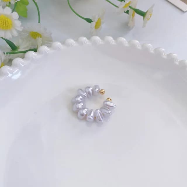 【INES】韓國設計不規則異形珍珠耳骨夾單只(珍珠耳骨夾 不規則耳骨夾)