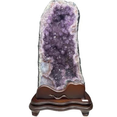 【恬芯晶品】12.7kg精選巴西火型紫水晶洞新居財位擺設OK31(紫鈦晶晶洞開運招財招貴人開業財位新春禮物)
