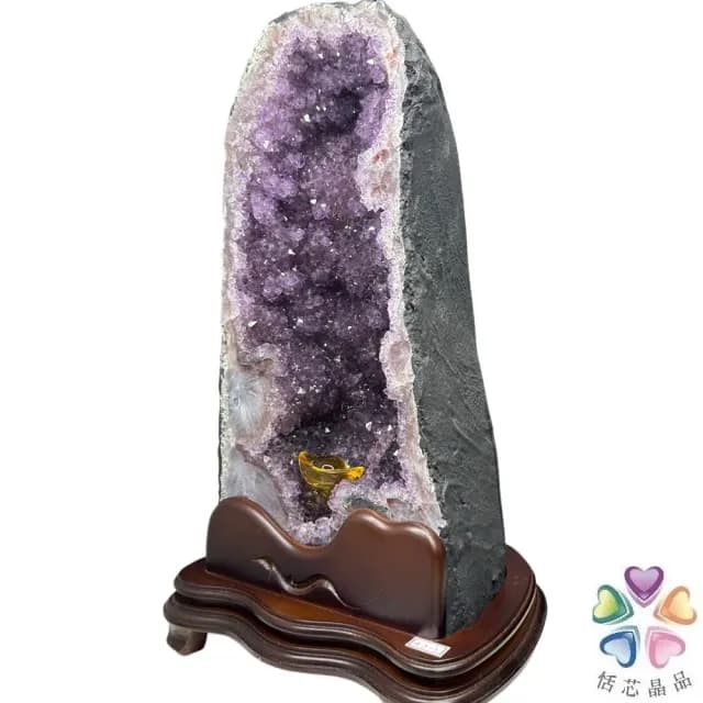【恬芯晶品】12.7kg精選巴西火型紫水晶洞新居財位擺設OK31(紫鈦晶晶洞開運招財招貴人開業財位新春禮物)