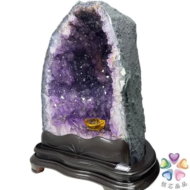 【恬芯晶品】10.75kg精選巴西金型紫水晶洞新居財位擺設OK32(紫鈦晶晶洞開運招財招貴人開業財位新春禮物)