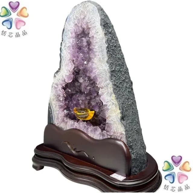 【恬芯晶品】7.6kg精選巴西金型紫水晶洞新居財位擺設OK33(紫鈦晶晶洞開運招財招貴人開業財位新春禮物)