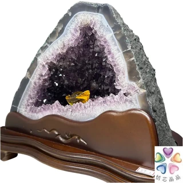 【恬芯晶品】11.85kg精選巴西金型紫水晶洞新居財位擺設OK38(紫鈦晶晶洞開運招財招貴人開業財位新春禮物)