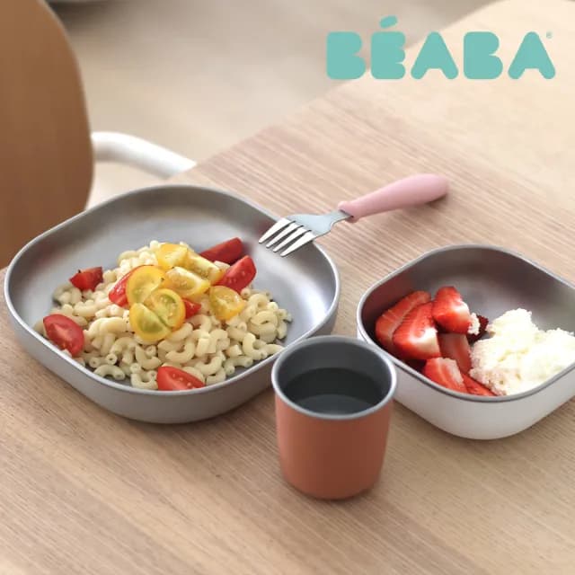 【BEABA】可微波不鏽鋼餐具組(杯子不可微波)