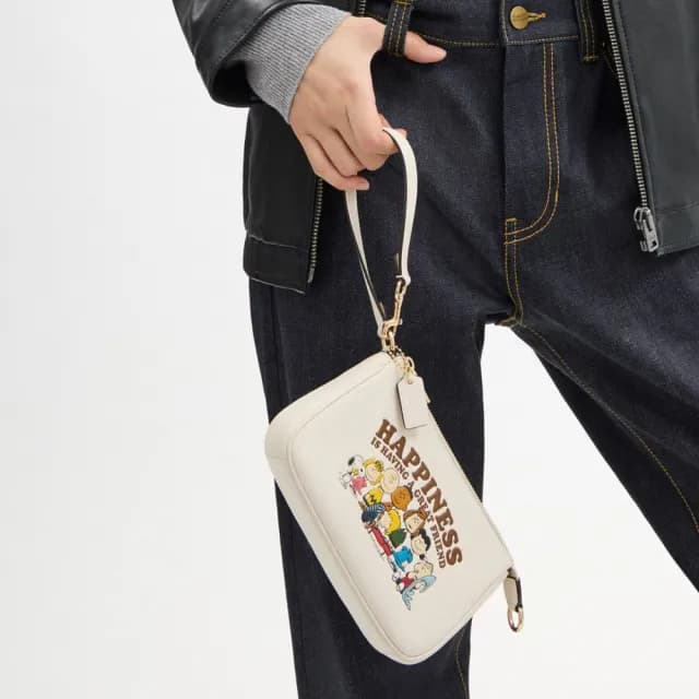 【COACH】蔻馳官方直營 COACH X PEANUTS NOLITA 19號手袋-IM/粉筆白色 混合色(CBM76)