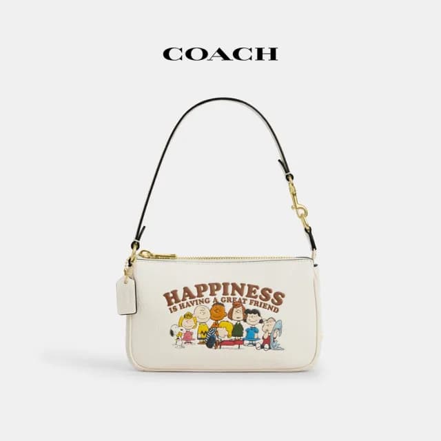 【COACH】蔻馳官方直營 COACH X PEANUTS NOLITA 19號手袋-IM/粉筆白色 混合色(CBM76)