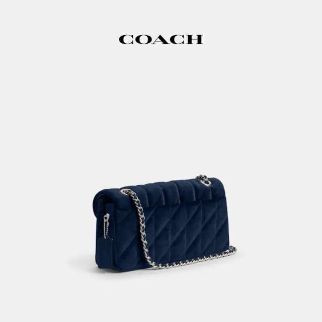 【COACH】蔻馳官方直營 TABBY 絎縫26號單肩手袋-LH/藍色(CW607)
