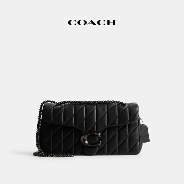 【COACH】蔻馳官方直營 TABBY 絎縫33號單肩手袋-V5/黑色(CP151)