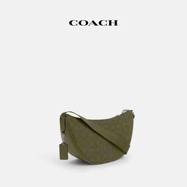 【COACH】蔻馳官方直營 PACE經典Logo單肩包 單肩手袋 肩背包 斜背包-灰橄欖色(CT822)