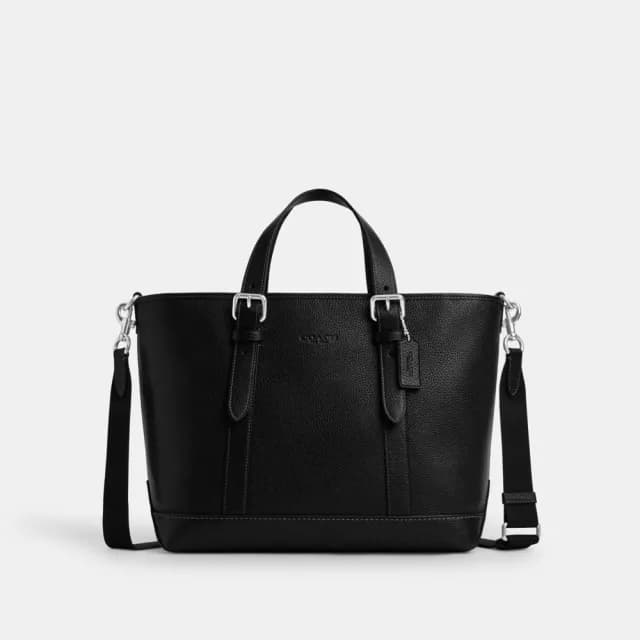 【COACH】蔻馳官方直營 WARNER托特手袋 托特包-SV/黑色(CW213)