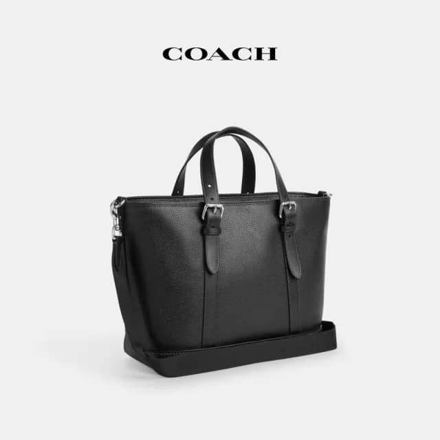 【COACH】蔻馳官方直營 WARNER托特手袋 托特包-SV/黑色(CW213)