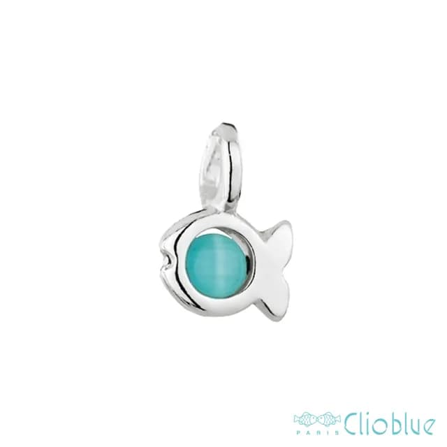 【CLIO BLUE】經典小魚純銀墜貓眼石-4色 925純銀 純銀墜子 情人魚 雙魚(法國巴黎品牌/925純銀)