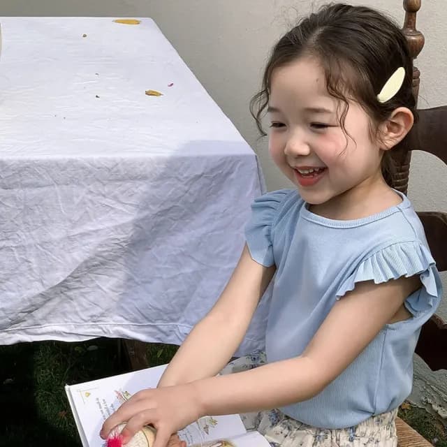 【橘魔法】透氣坑條小飛袖上衣(涼感 T恤 棉T 短袖上衣 大童 童裝 女童 兒童)