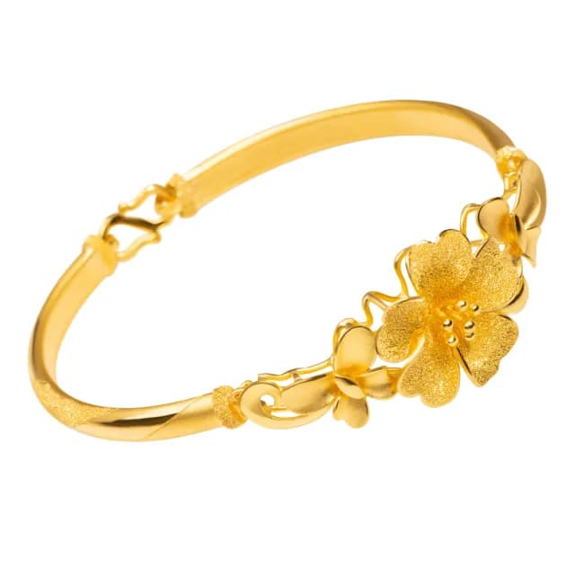 【金品坊】黃金手鍊花環蝶心手環 5.08錢±0.03(純金999.9、黃金手鍊、黃金手環)