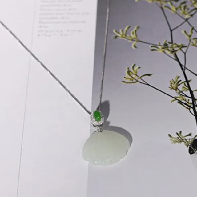 【LEEHER】和田玉/鋯石項鍊/貝殼項鍊/玉墜/新中式/古風項鍊/穿搭配件/百搭/送長輩/項鍊/女生項鍊/貝殼