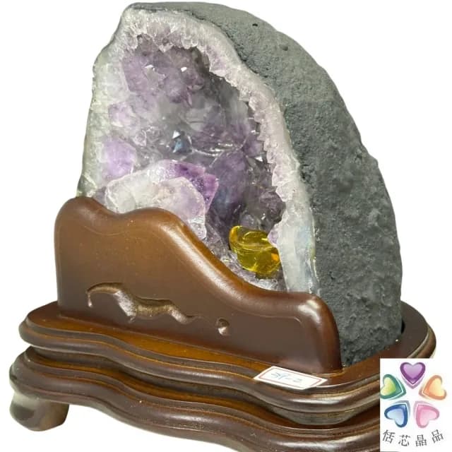 【恬芯晶品】1.85kg精選巴西土型紫水晶洞新居財位擺設OK45(紫鈦晶晶洞開運招財招貴人開業財位新春禮物)