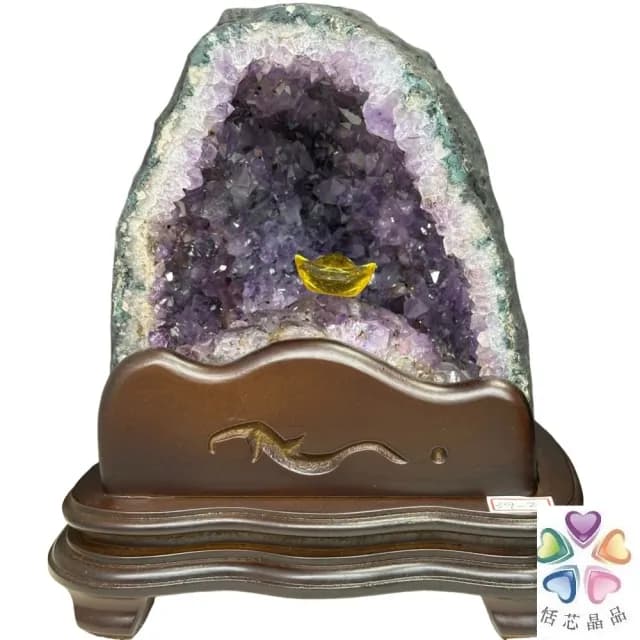 【恬芯晶品】3.7kg精選巴西金型紫水晶洞新居財位擺設OK46(紫鈦晶晶洞開運招財招貴人開業財位新春禮物)