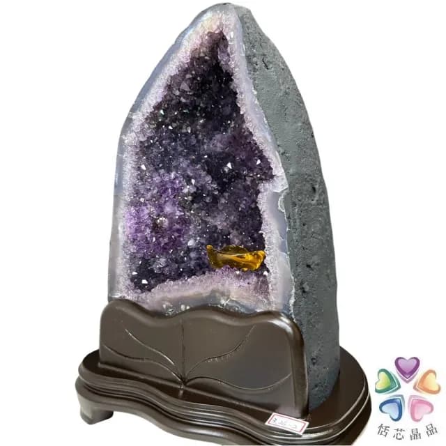 【恬芯晶品】6.1kg精選巴西火型紫水晶洞新居財位擺設OK57(紫鈦晶晶洞開運招財招貴人開業財位新春禮物)