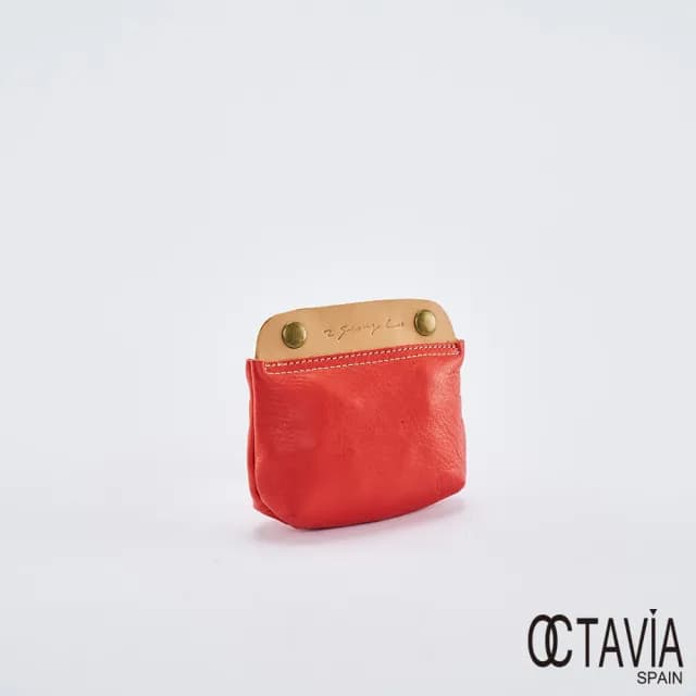 【OCTAVIA 8】OCTAVIA 8 真皮- 小可愛 雙色牛皮多用途壓扣零錢包