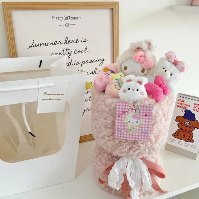 【天使愛美麗】卡通玩偶花束 公仔毛絨花束創意禮物(生日 情人節 母親節 教師節 畢業 婚禮)