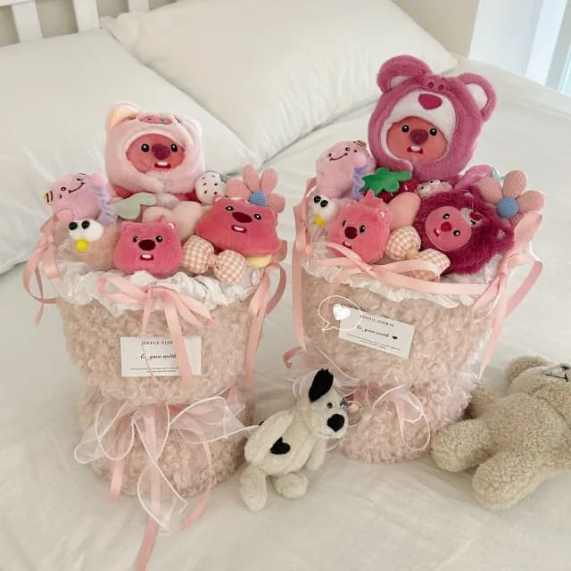 【天使愛美麗】卡通玩偶花束 公仔毛絨花束創意禮物(生日 情人節 母親節 教師節 畢業 婚禮)
