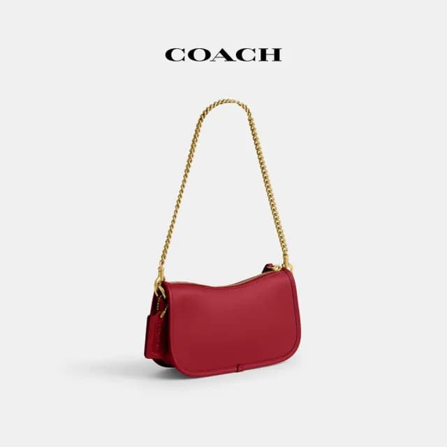 【COACH】蔻馳官方直營 SWINGER 20號手袋-B4/紅寶石色(CW567)