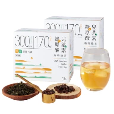 【發現茶】綠原酸兒茶素咖啡綠茶2盒、加倍雙效新陳代謝、30秒冷泡茶(11gx15入/盒 茶包)