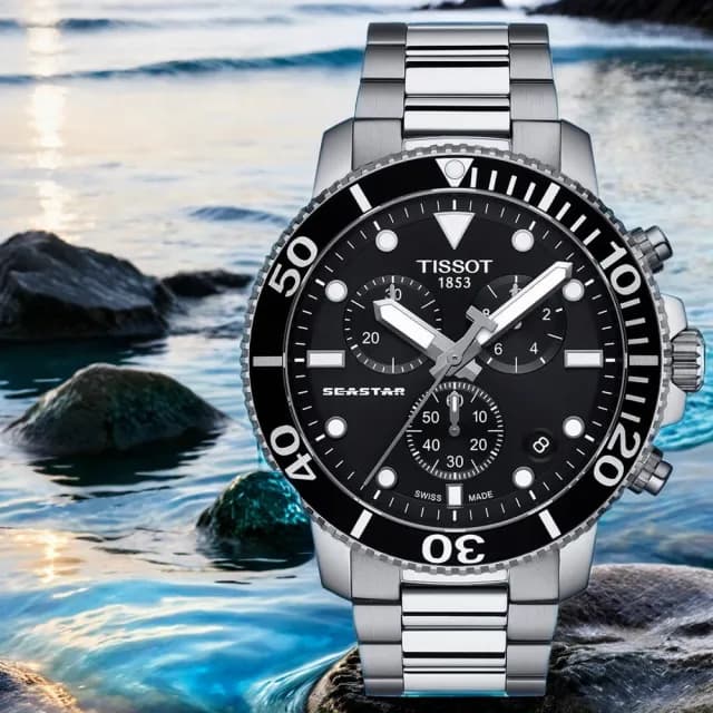 【TISSOT 天梭 官方授權】暢銷款海洋之星 Seastar 1000 300米潛水三眼計時錶 手錶 送禮 推薦(多款任選)