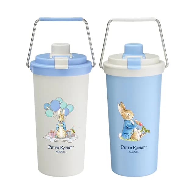 【CorelleBrands 康寧餐具】比得兔鋅動輕瓷大容量不鋼手提保溫杯800ML(2款任選)