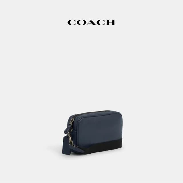 【COACH】蔻馳官方直營 JAYDEN魚印花斜背手袋-青銅色硬體/丹寧藍色 混合色(CT870)