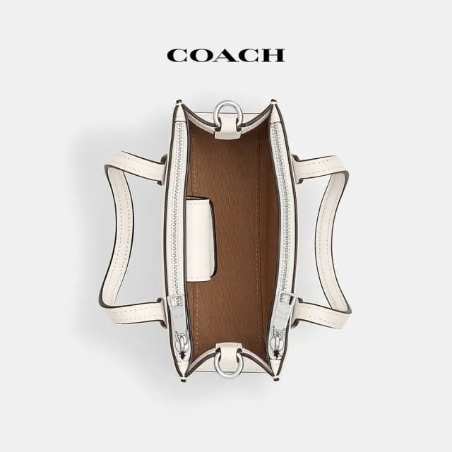 【COACH】蔻馳官方直營 NINA迷你托特包 托特手袋-白堊色(CT804)
