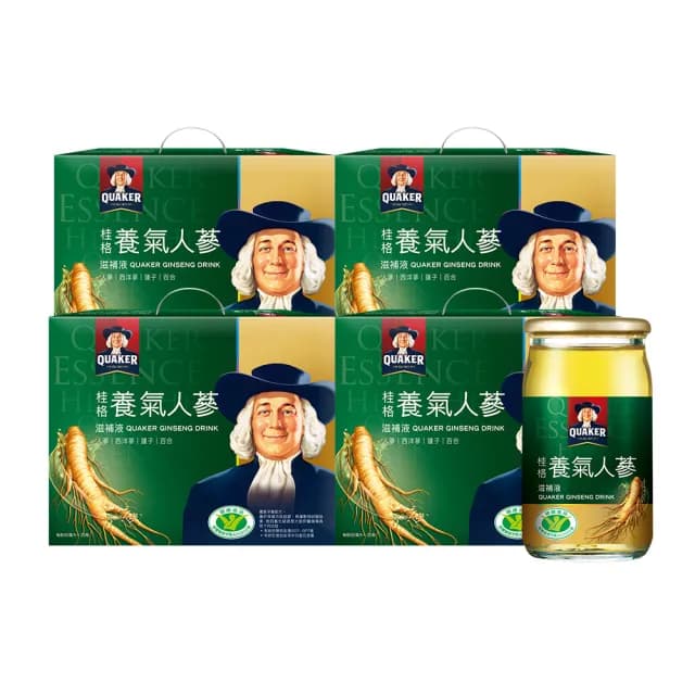 【QUAKER 桂格】養氣人蔘滋補液禮盒60ml×lx30入x4盒(送禮推薦)