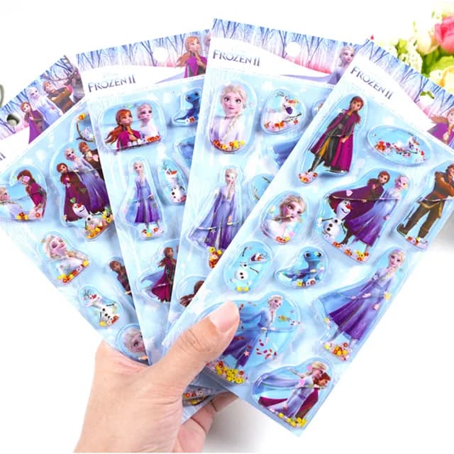 【TDL】迪士尼公主冰雪奇緣立體貼紙帶水搖搖貼紙玩具隨機2張 481463/491745(生日禮物 聖誕節 平輸品)