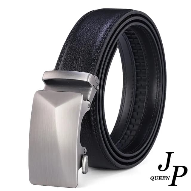 【Jpqueen】成熟鏡面鋅合金商務真皮革高級自動扣時尚男性皮帶(2色尺寸可選)