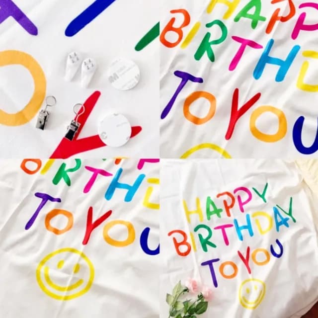 【橘魔法】生日快樂布條(生日 布條 掛布 布幕 背景布 慶生 派對 佈置 週歲 場景布置 裝飾 拍照)