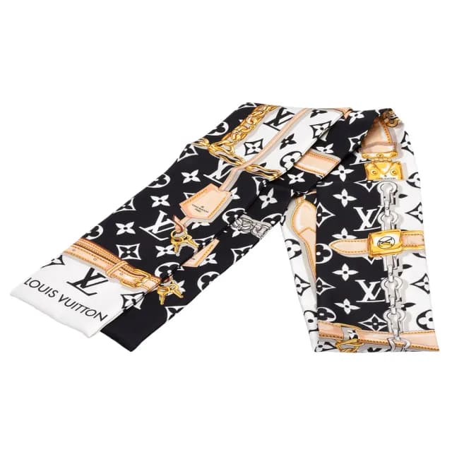 【Louis Vuitton 路易威登】LV M78656經典Monogram Confidential 系列品牌標誌印花長版絲巾(黑色)