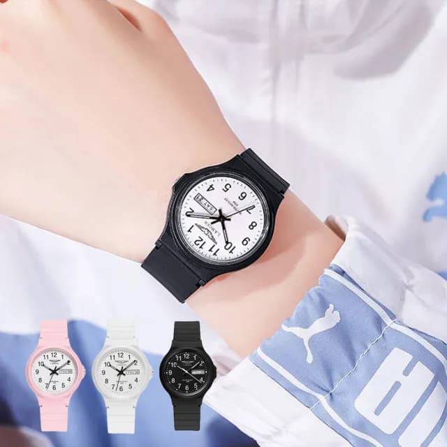 【CS22】夜光功能日期學習手錶(指針式石英手錶)