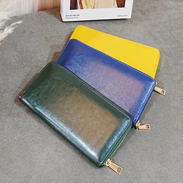 【MoonDy】雙11 包包 牛皮皮包 錢包 錢包 長夾 長夾 拉鍊錢包 手機包 皮夾女 長夾女生