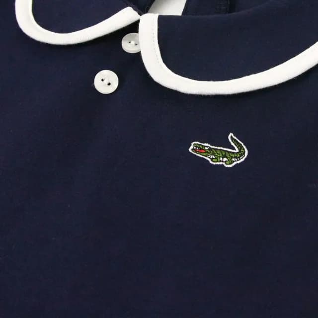 【Crocodile Junior 小鱷魚童裝】『小鱷魚童裝』小圓領條紋下擺洋裝(產品編號 : C67381-05 小童款)