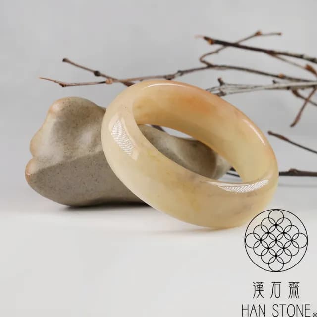 【漢石齋】情人節禮物 天然水沫玉 寬版手鐲玉鐲(手圍18.1/版寬21.1mm)