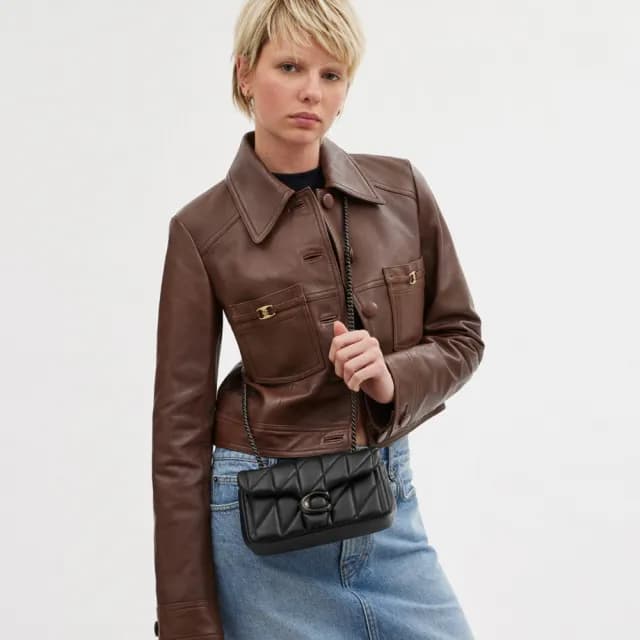 【COACH】蔻馳官方直營 TABBY20絎縫單肩包 單肩手袋 肩背包 斜背包-V5/黑色(CP149)