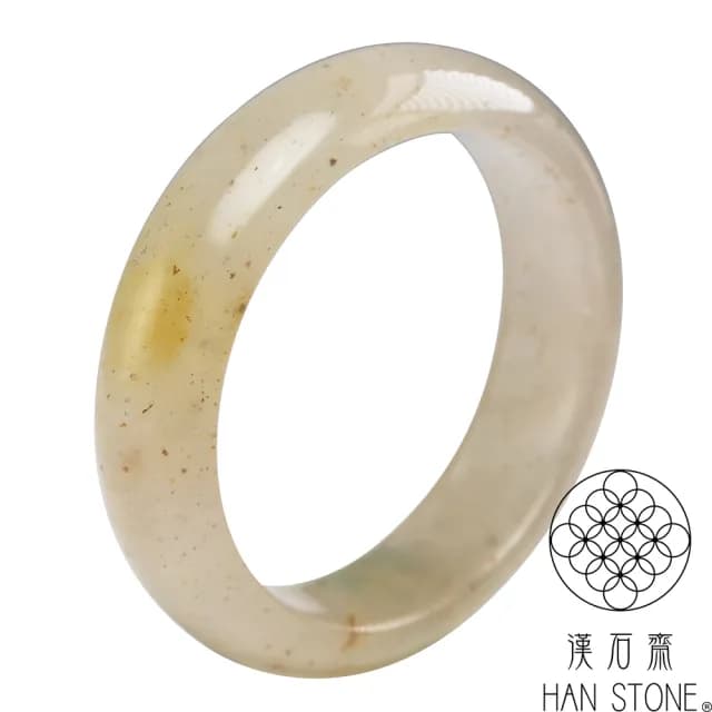 【漢石齋】情人節禮物 天然水沫玉 寬版手鐲玉鐲(手圍18.1/版寬17.5mm)