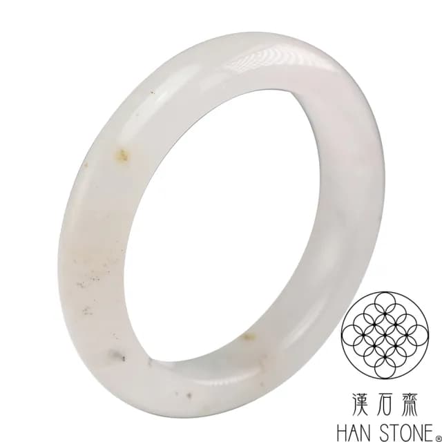 【漢石齋】情人節禮物 天然水沫玉 手鐲玉鐲(手圍18.3/版寬12.9mm)