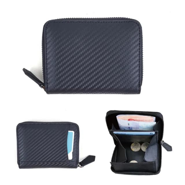 【玩皮工坊】 碳纖維牛皮零錢包  LH1114 男士零錢包(單色可選)