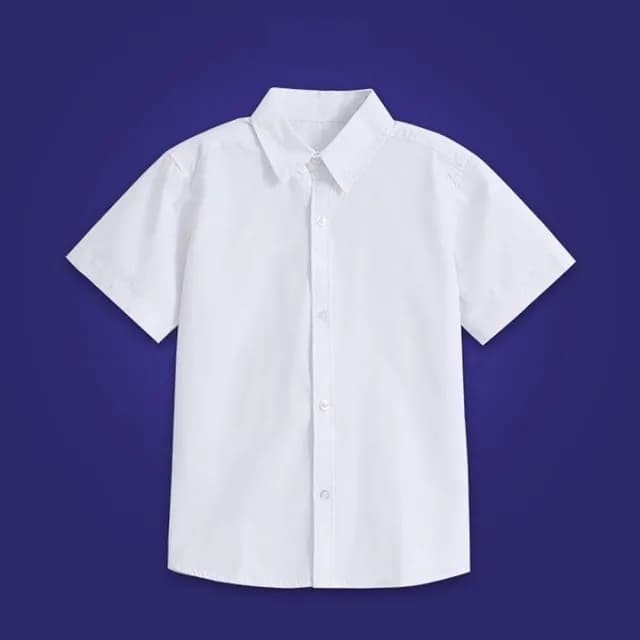 【橘魔法】薄款純白短袖襯衫(短袖 襯衫 上衣 才藝表演 畢業典禮 白色襯衫 大童 花童 男童 兒童 童裝)