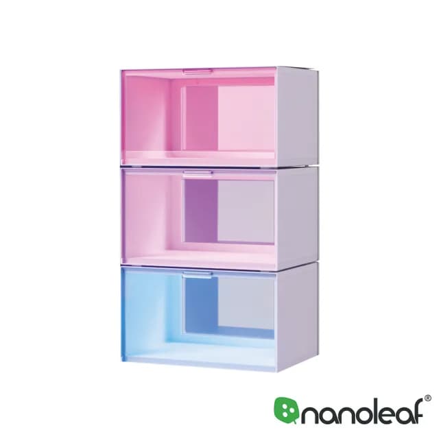 【nanoleaf】RGB 智能展示收納盒主體1入含電源及控制器+擴充組2入(RGB 收納 公仔 氣氛燈 LED燈 壁燈 鞋盒)