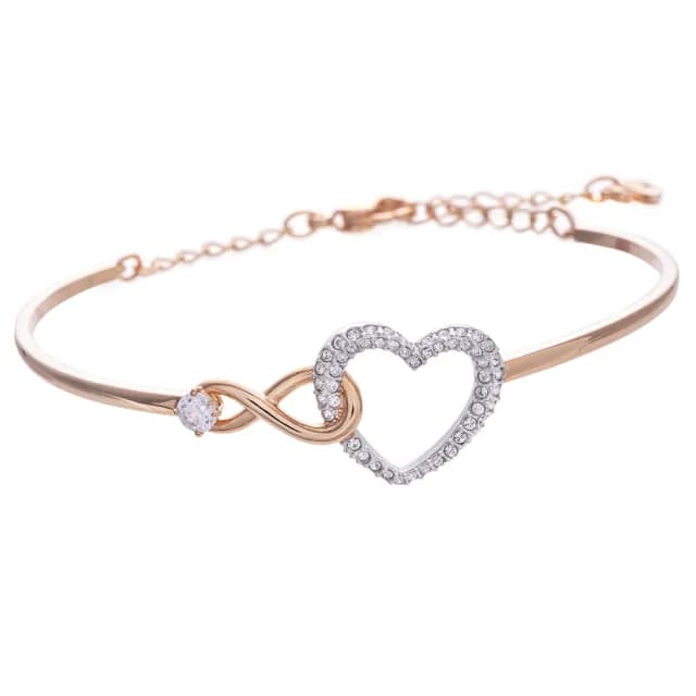 【SWAROVSKI 施華洛世奇】情人節禮物 INFINITY HEART 水晶手鐲(限 量 促 銷)
