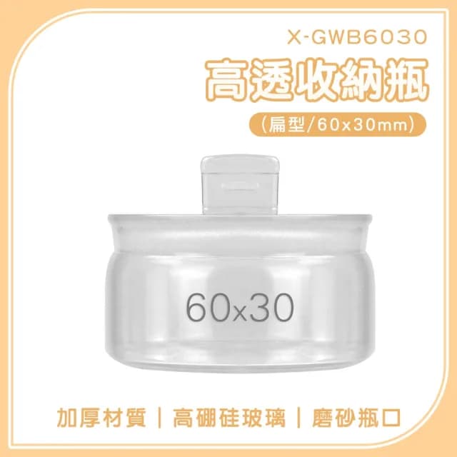 【一沐生活】迷你玻璃瓶 2入 擴香瓶 收納飾品 樣品瓶 容器罐 小玻璃罐 165-GWB6030(造型玻璃罐 圓形玻璃瓶)