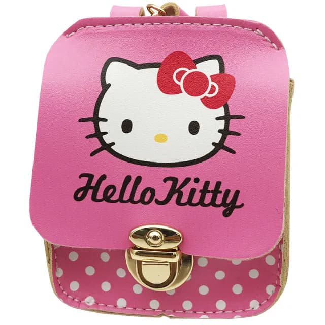 【SANRIO 三麗鷗】情人節禮物 Hello Kitty日式背包零錢包-3件組(3圖各1)