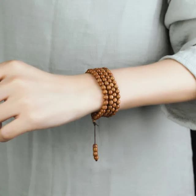 【Penny珮妮】老山檀香木佛珠108顆多圈手鍊6mm(母親節禮物/交換禮物/送女友/送閨蜜/生日禮物)